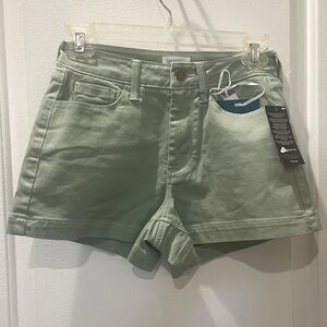 Market & Spruce High Waist Shorts in Sage Green